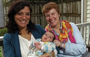 Lesbian parents of a baby in Tennessee.